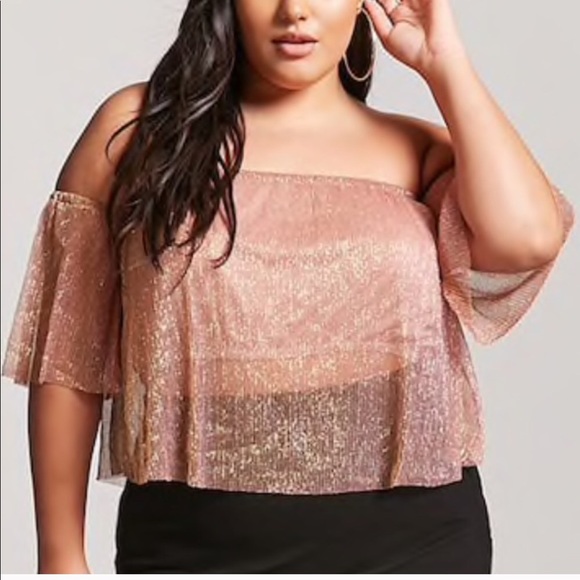 forever 21 metallic crop top